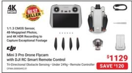 DJI Mini 3 Pro Drone Flycam with DJI RC Smart Remote Control