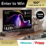 Win a 100” 4K QLED TV – Visions Electronics