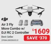 DJI Air 3 Fly More Combo With DJI RC 2 Controller on Sale – Visions Electronics