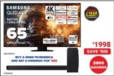 Samsung 65″ Q80C QLED 4K Smart TV + Q Series 5.1.2 Ch. Wireless Dolby Atmos Soundbar