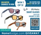 Namebadge.com Ray-Ban Meta Glasses Giveaway – Win 1 of 5 Pairs